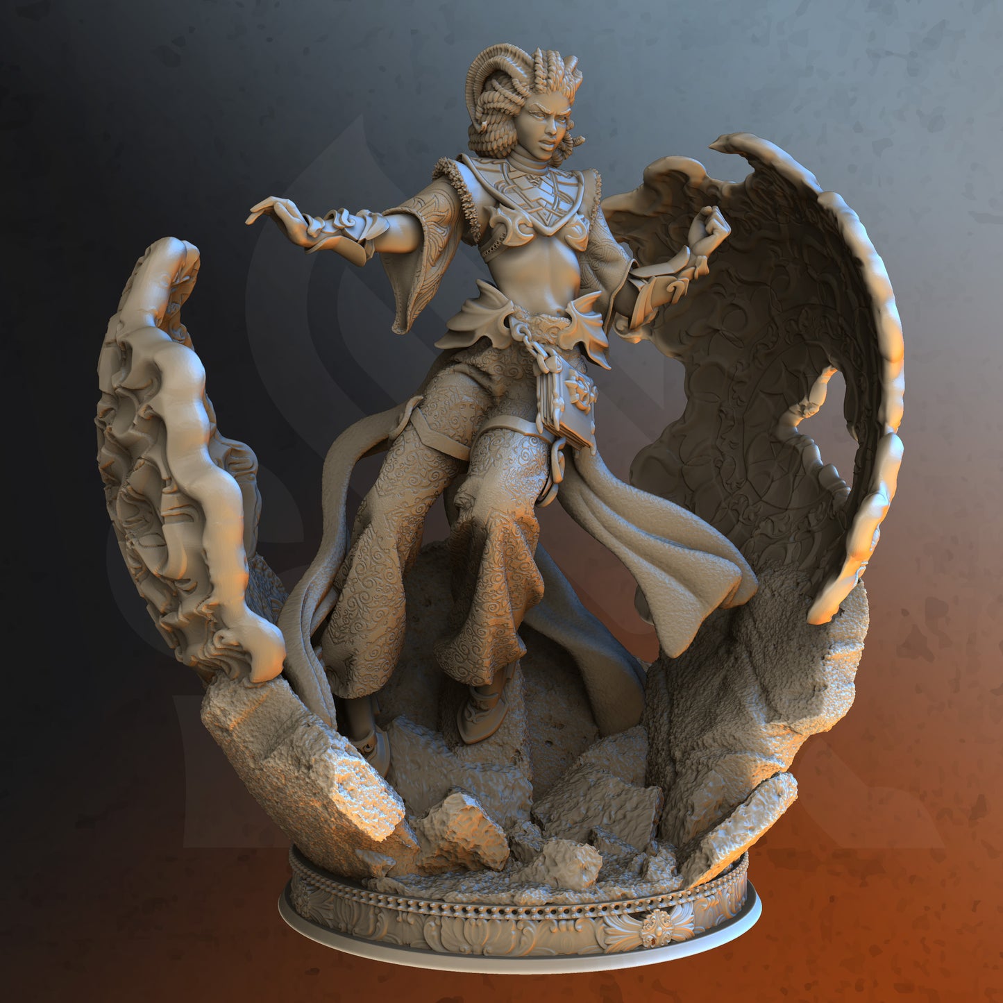 Sultan's Sorcereress Inaya the Tiefling DND Role 3D Printing Miniatures Resin Figure Board Game