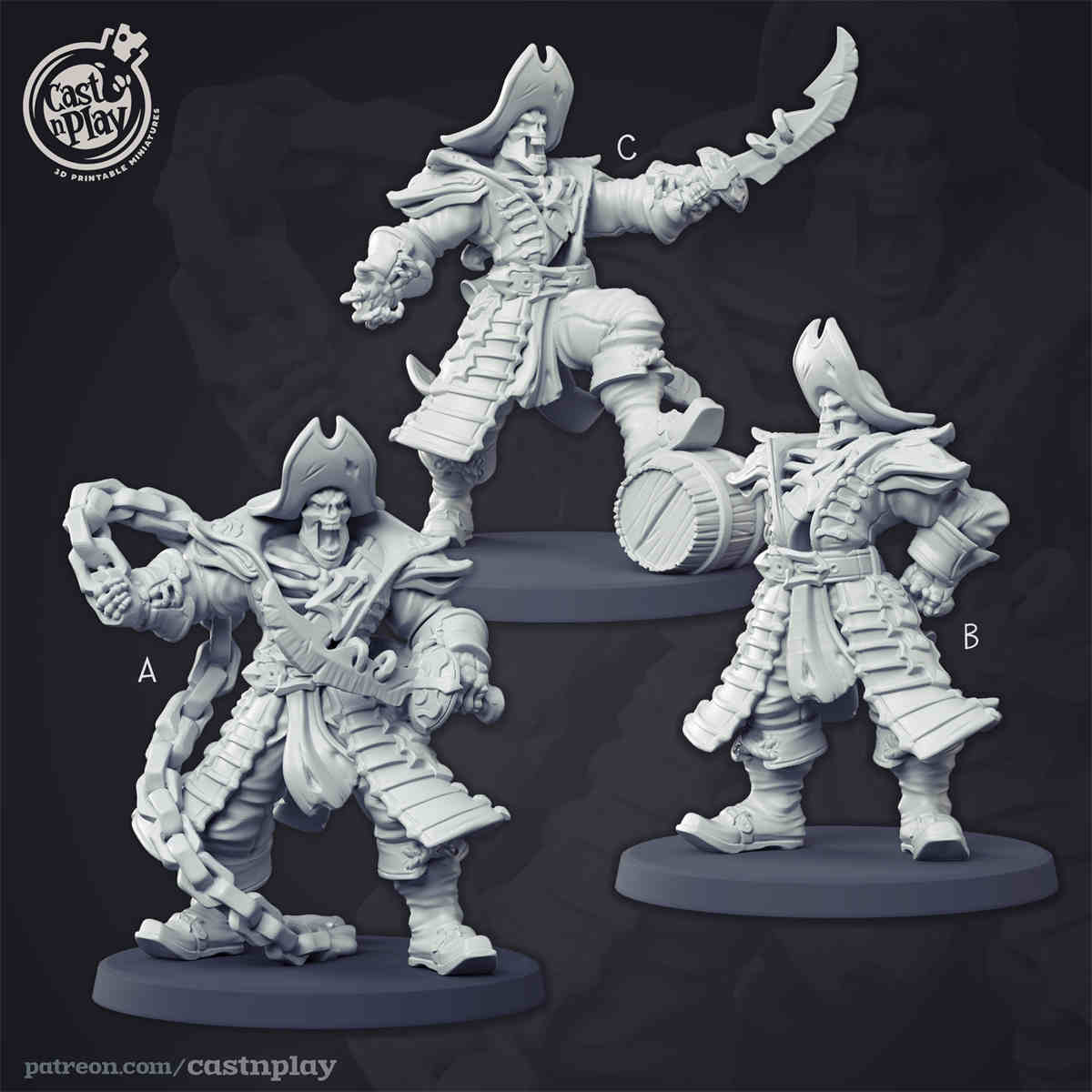 Skeleton Captain DND Role 3D Printing Miniatures Resin Figure Board Game