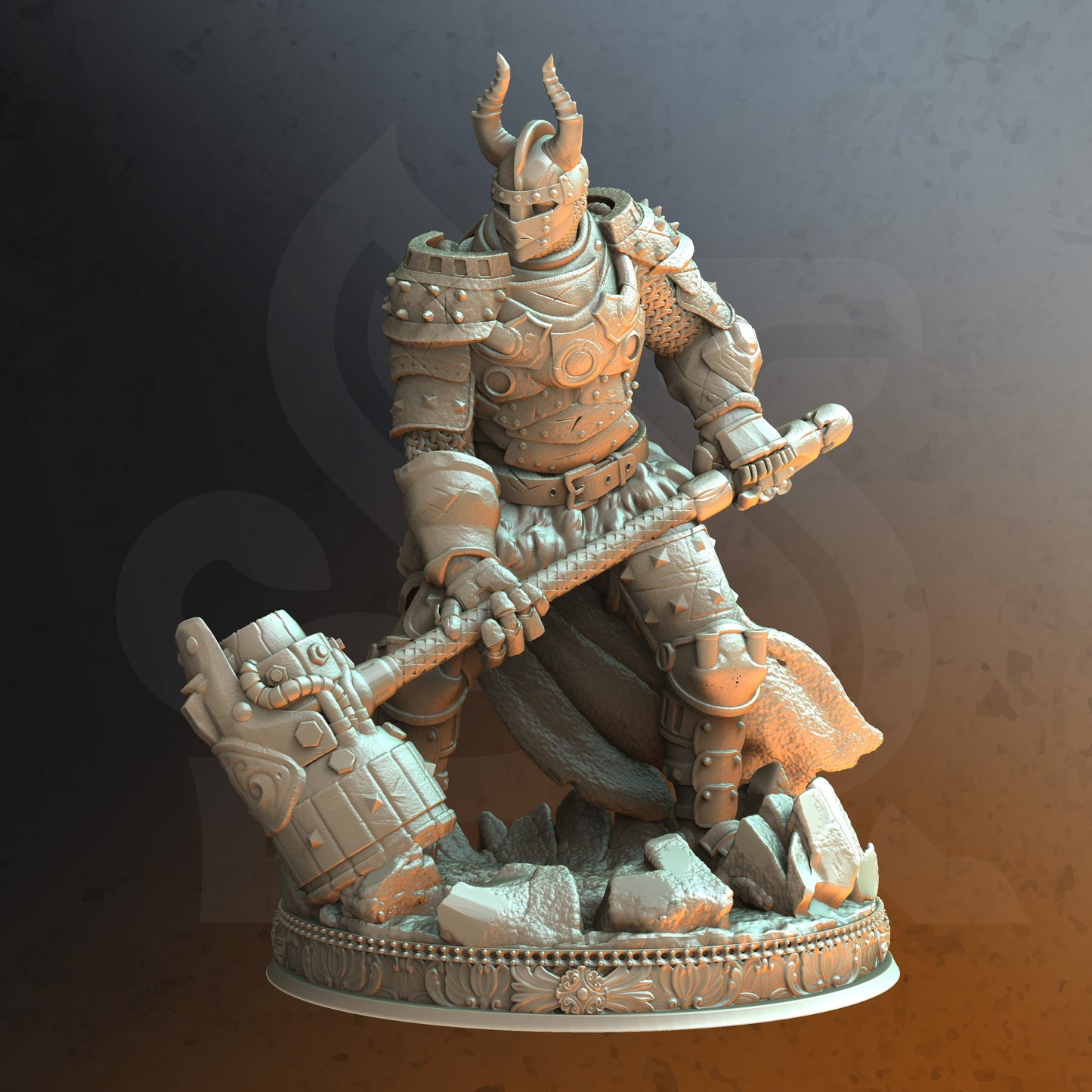 Chief Hersir Barnard Mjolnir DND Role 3D Printing Miniatures Resin Figure Board Game