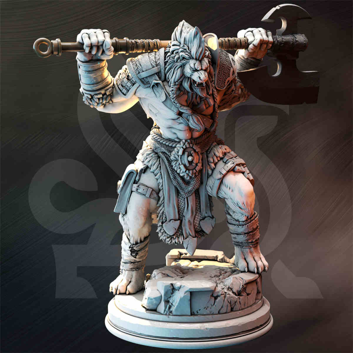 Lion-folk Barbarian - Ezeqial | DND Role 3D Printing Miniatures Resin Figure Board Game