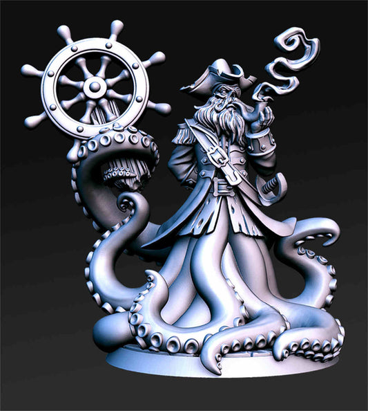 Captain Quidd - Pirate Octopus Captain | DND Role 3D Printing Miniatures Resin Figure Board Game