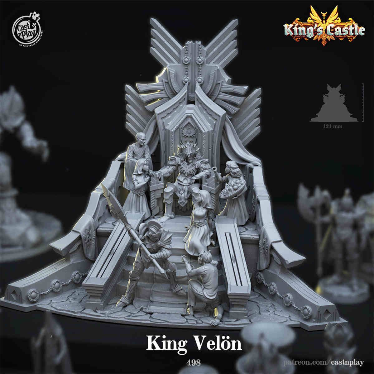 King Velön DND Role 3D Printing Miniatures Resin Figure Board Game Chess