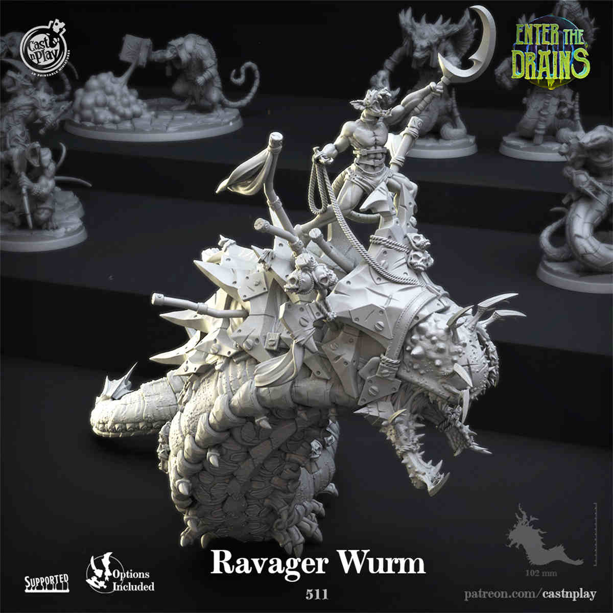 Ravager Wurm DND Role 3D Printing Miniatures Resin Figure Board Game