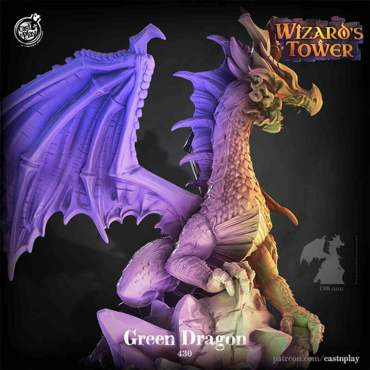 Green Dragon DND Monster 3D Printing Miniatures Resin Figure Board Game Chess