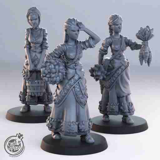 Female Townsfolk DND Role 3D Printing Miniatures Resin Figure Board Game