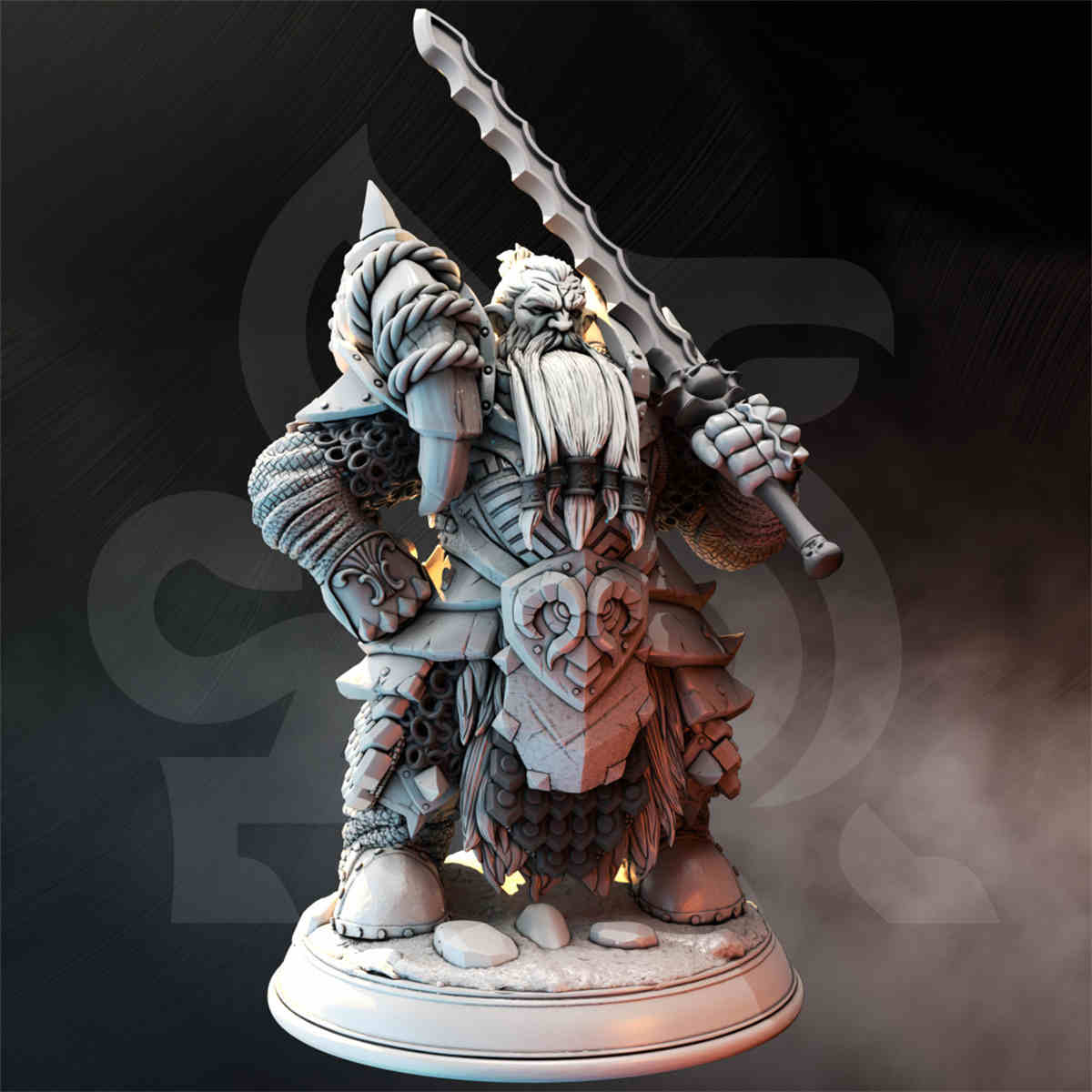 Dwarf Paladin Hunter - Gundrin Borgsten | DND Role 3D Printing Miniatures Resin Figure Board Game