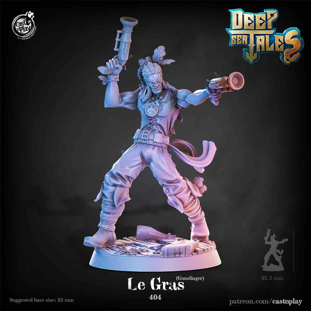 Gunslinger DND Monster 3D Printing Miniatures Resin Figure Board Game Chess