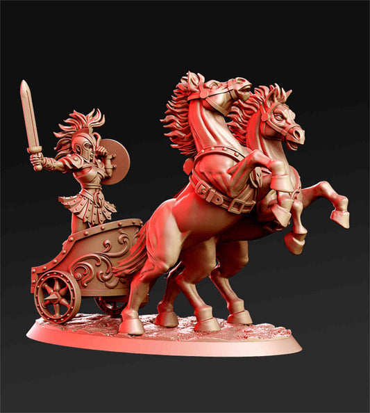 Hoplika - Female Gladiator with biga | DND Role 3D Printing Miniatures Resin Figure Board Game