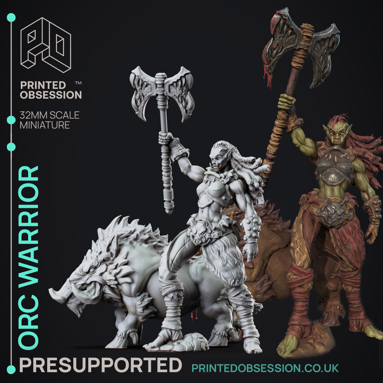 Orc Warrior Female Orc Foundling DND Role 3D Printing Miniatures Resin Figure Board Game