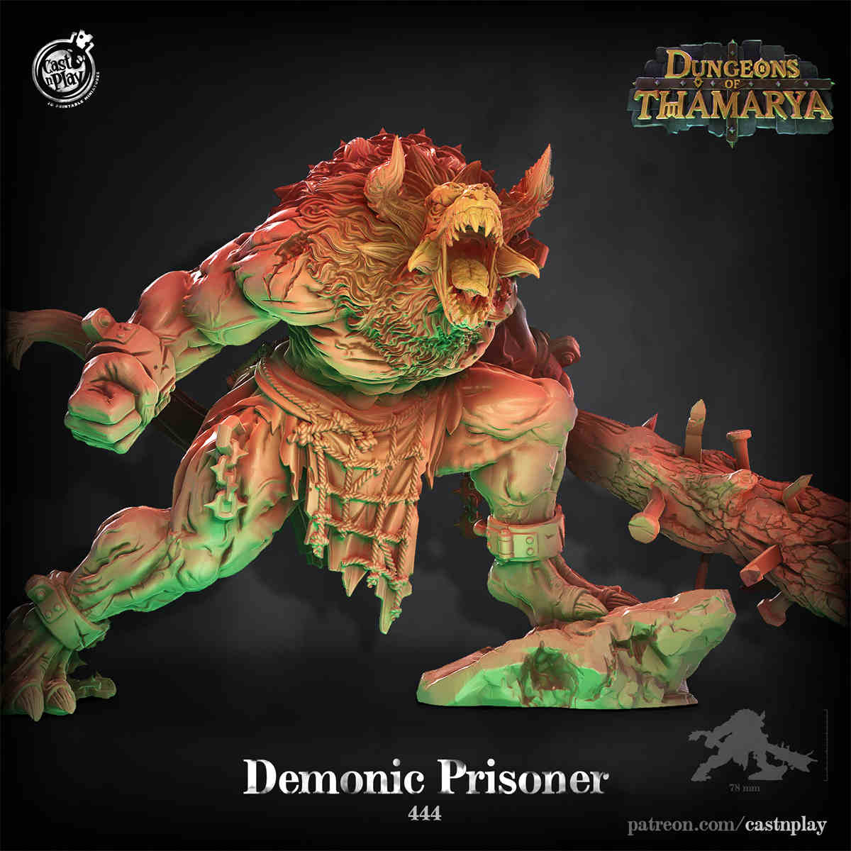 Demonic Prisoner DND Monster 3D Printing Miniatures Resin Figure Board Game Chess