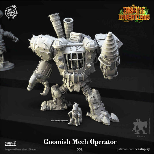 Gnomish Mech Operator DND Role 3D Printing Miniatures Resin Figure Board Game