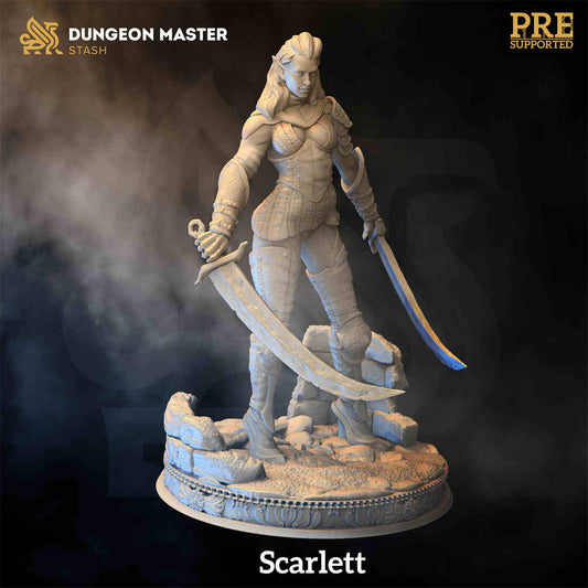 Scarlett the Elf Rogue DND Role 3D Printing Miniatures Resin Figure Board Game