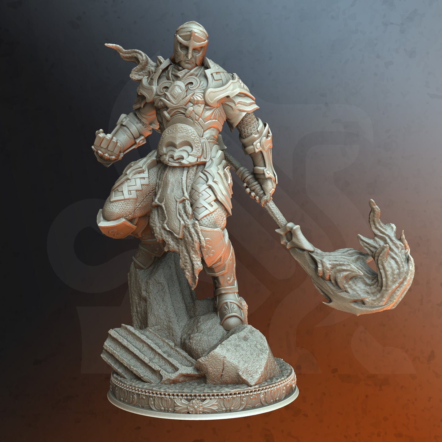 Keydrin the Eldritch Knight DND Role 3D Printing Miniatures Resin Figure Board Game