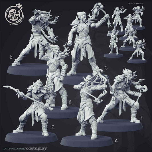 Wood Elf Warrior DND Role 3D Printing Miniatures Resin Figure Board Game