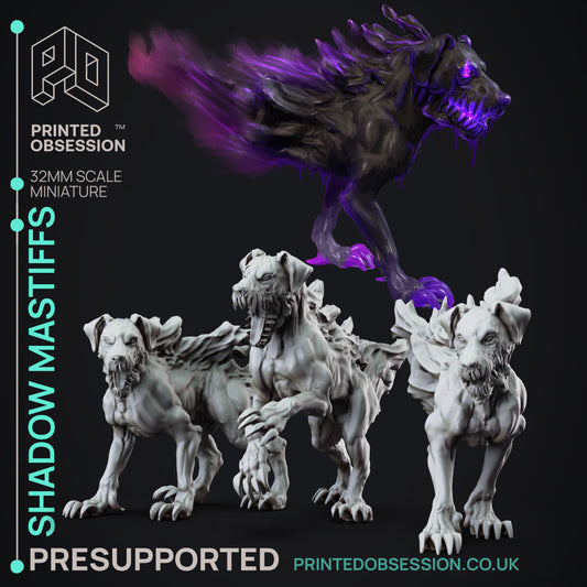 Shadow Mastiffs 3 Shadowfell Monsters DND Role 3D Printing Miniatures Resin Figure Board Game