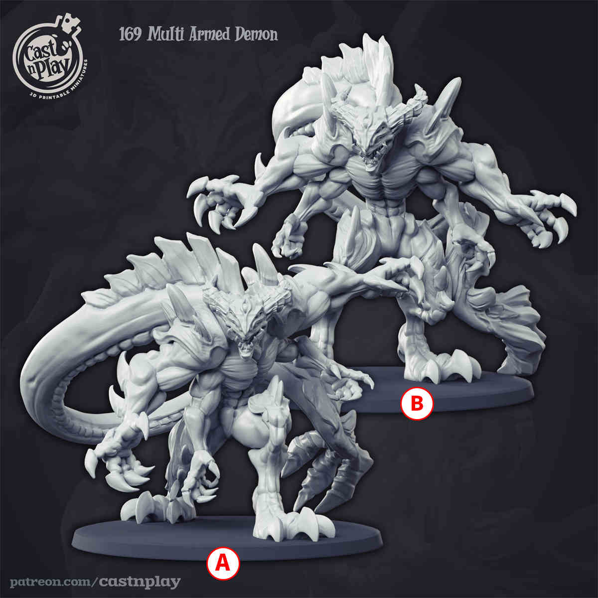 MuIti Armed Demon DND Role 3D Printing Miniatures Resin Figure Board Game