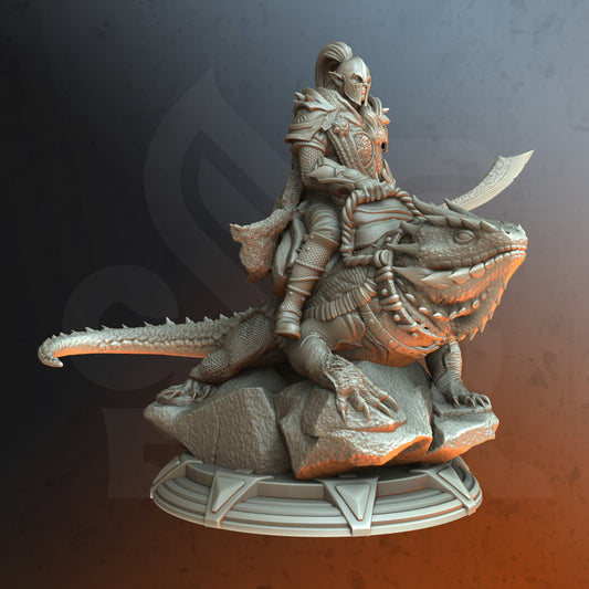 Lizard Rider Dreytin DND Role 3D Printing Miniatures Resin Figure Board Game