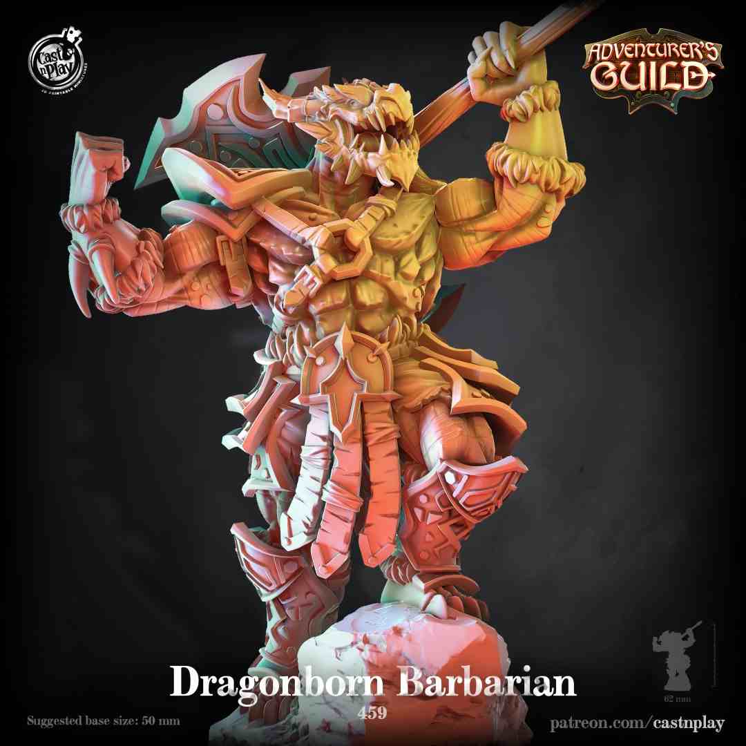 Dragonborn Barbarian DND Role 3D Printing Miniatures Resin Figure Board Game Chess