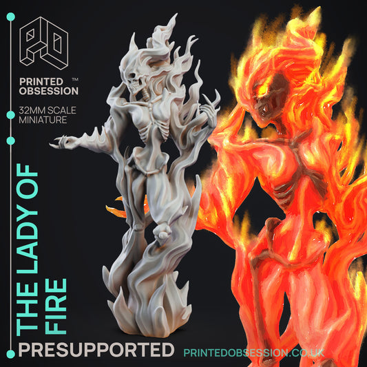 Lady of Fire 3D Printing Miniatures Resin Figure Board Game