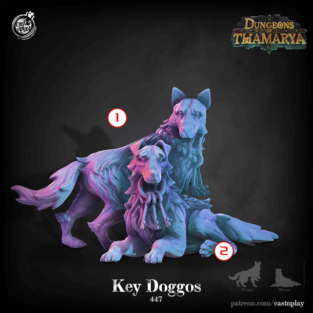 Key Doggos DND Monster 3D Printing Miniatures Resin Figure Board Game Chess