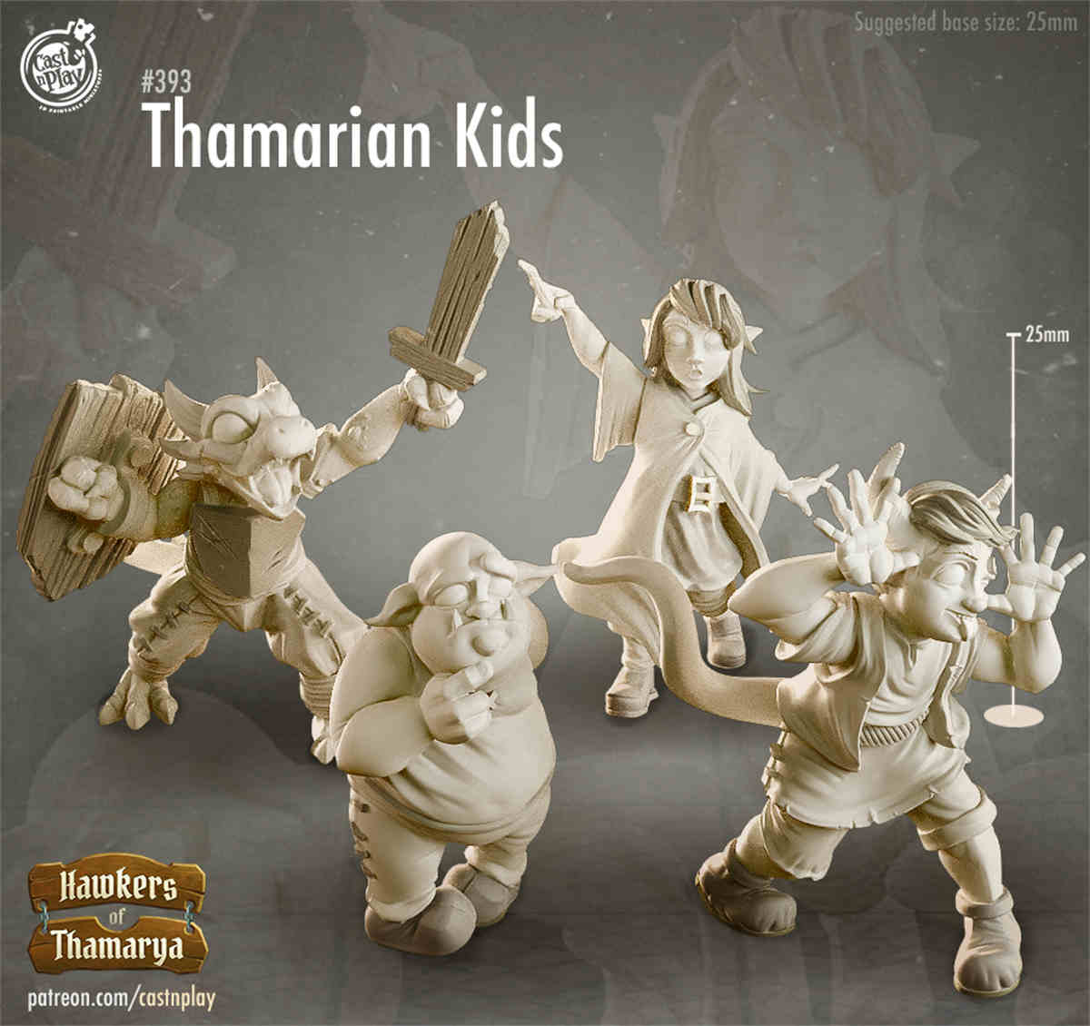 Thamarian Kids DND Role 3D Printing Miniatures Resin Figure Board Game Chess