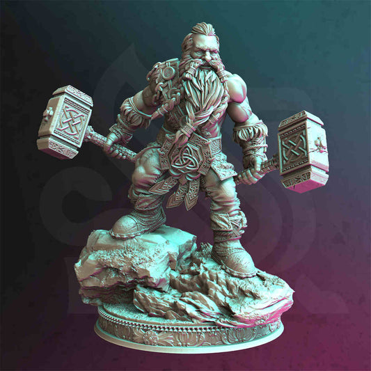 Dwarf Barbarian Mathias DND Role 3D Printing Miniatures Resin Figure Board Game