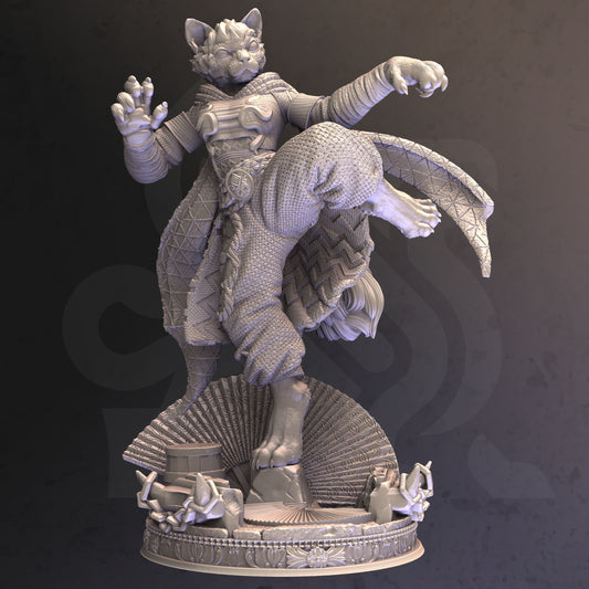 Catfolk Monk Assassin Katrin Veldius DND Role 3D Printing Miniatures Resin Figure Board Game