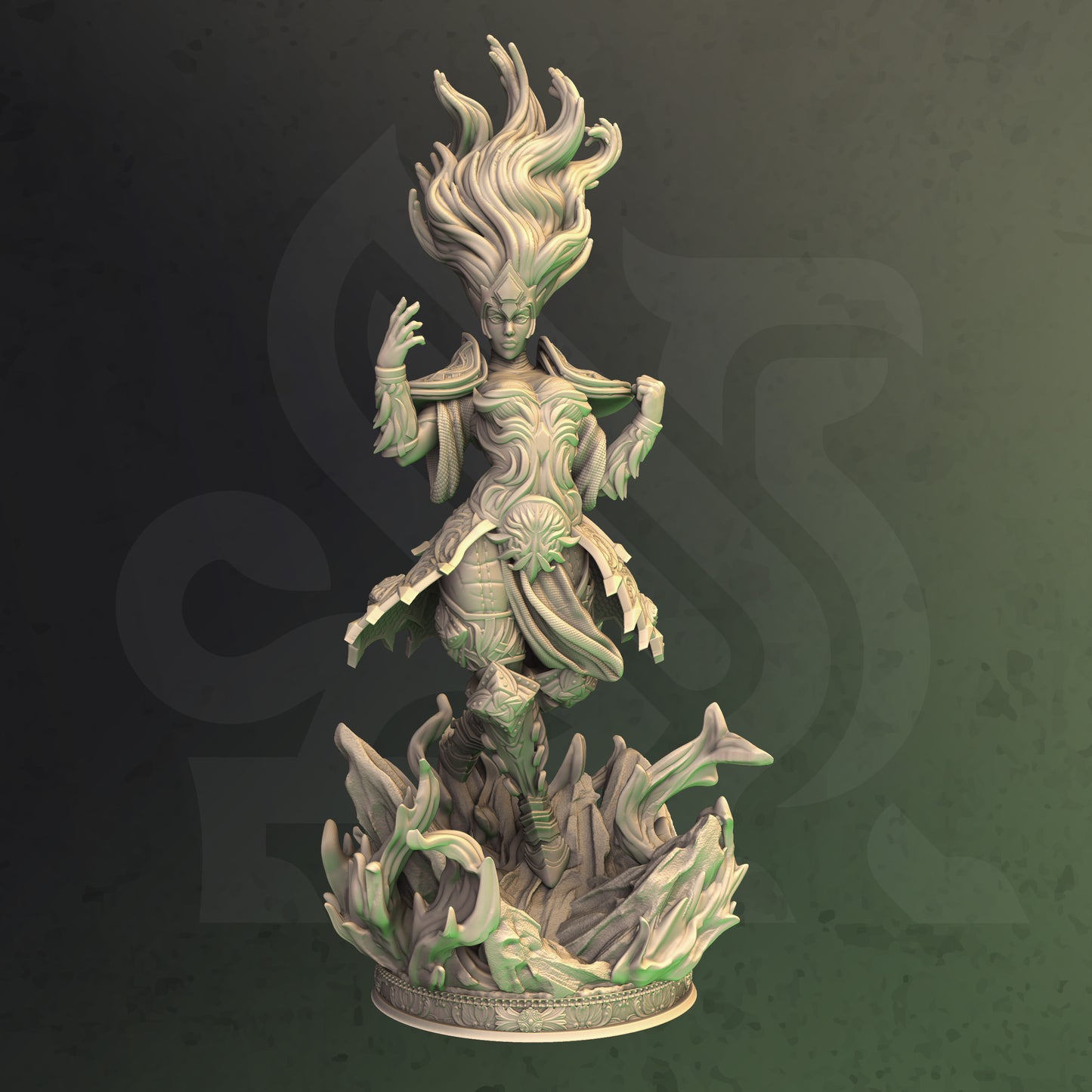 Fiery Sorceress Erimila DND Role 3D Printing Miniatures Resin Figure Board Game