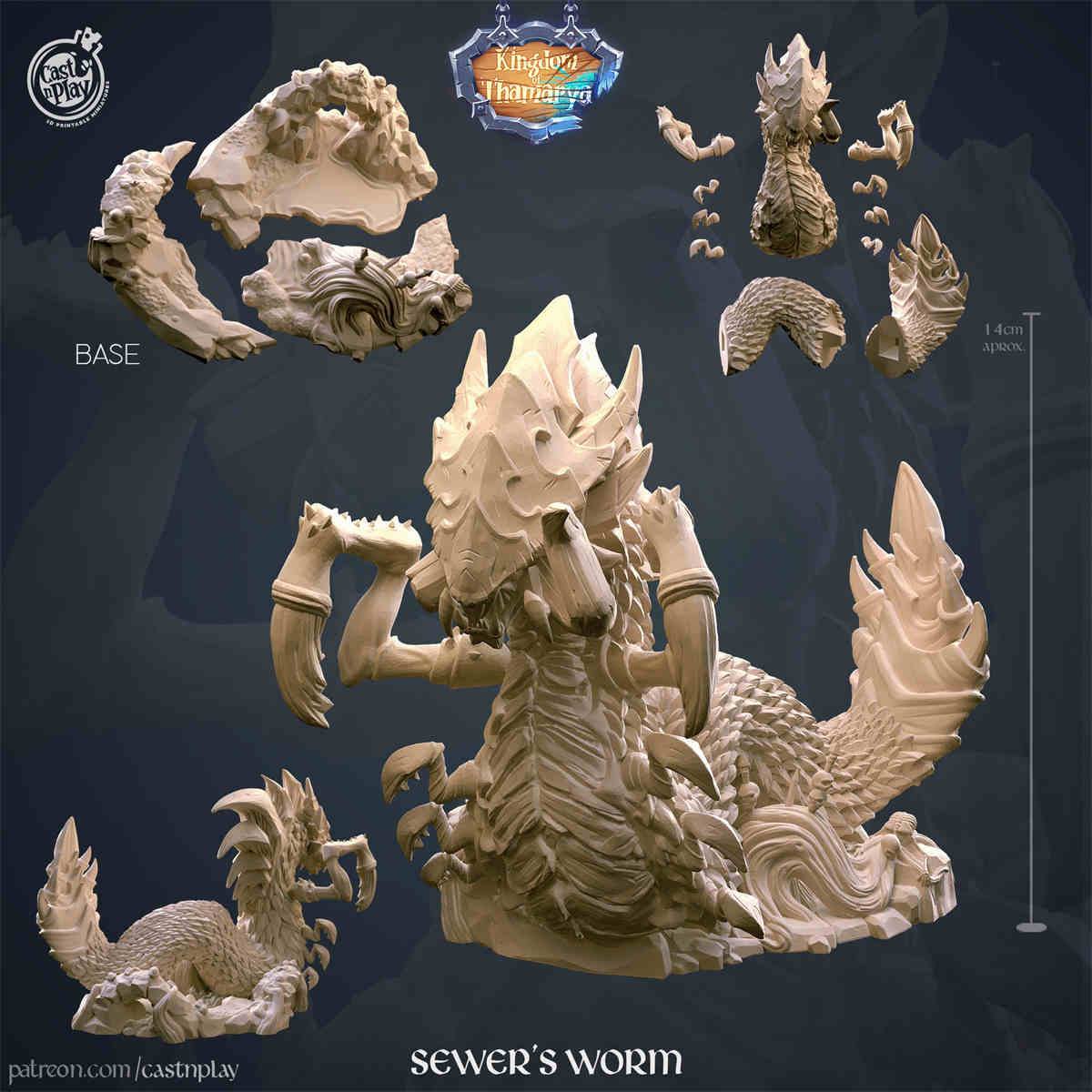 Sewer's Worm DND Role 3D Printing Miniatures Resin Figure Board Game