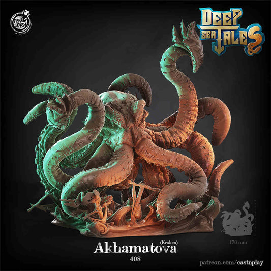 Akhamatova Kraken DND Monster 3D Printing Miniatures Resin Figure Board Game Chess