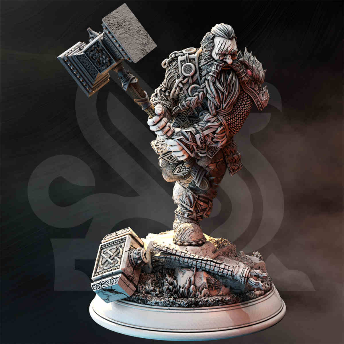 Elite Dwarf Barbarian - Rend | DND Role 3D Printing Miniatures Resin Figure Board Game