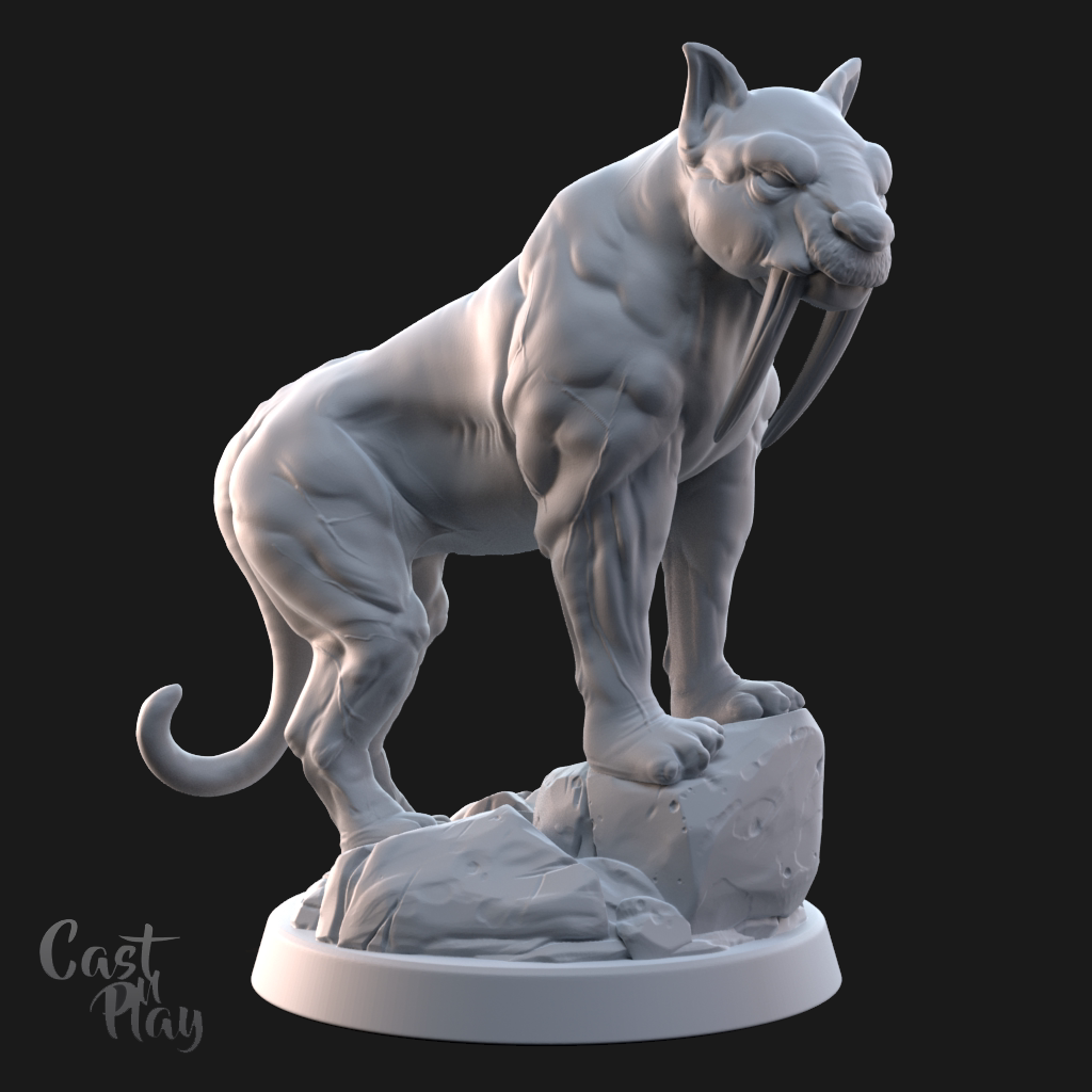 Sabertooth DND Monster 3D Printing Miniatures Resin Figure Board Game Chess