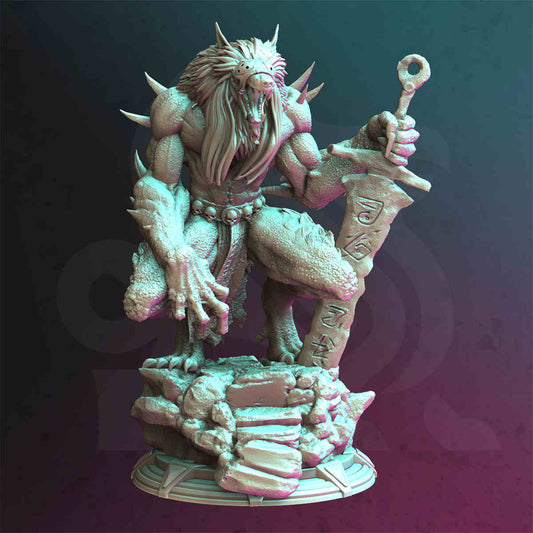 Alpha Giant Werewolf Scrag Blackborne DND Role 3D Printing Miniatures Resin Figure Board Game