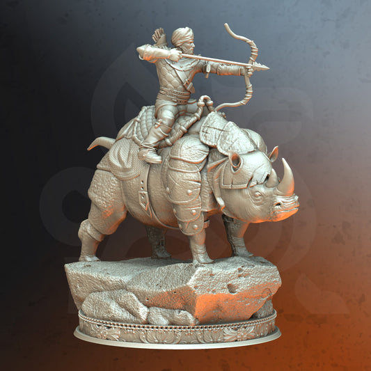 Rhino Rider DND Role 3D Printing Miniatures Resin Figure Board Game