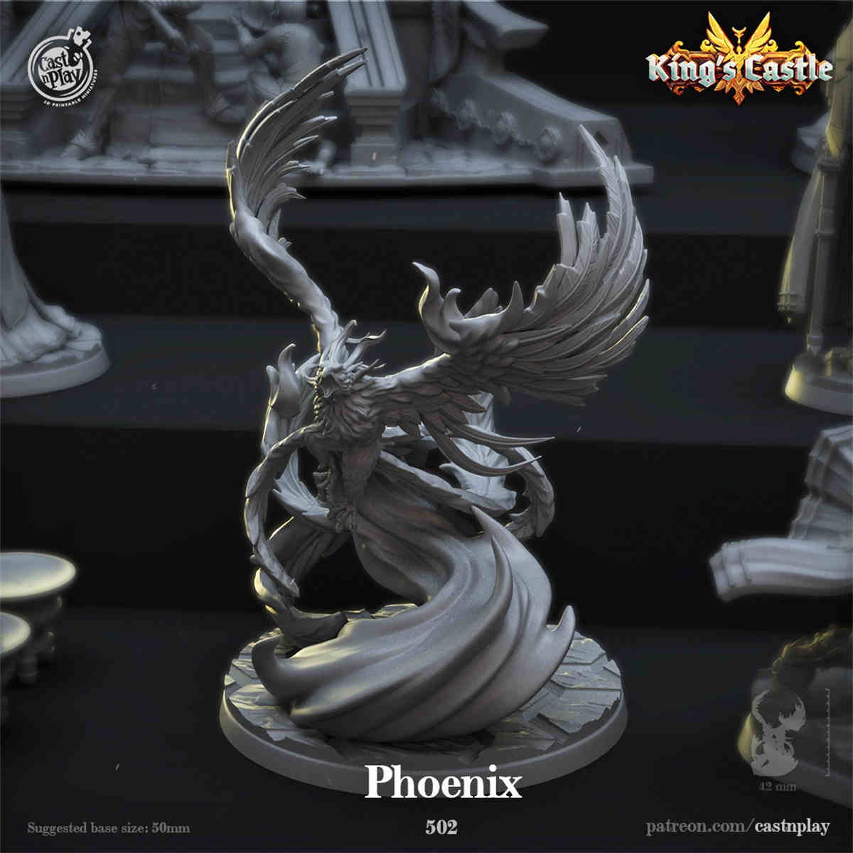 Phoenix DND Monster 3D Printing Miniatures Resin Figure Board Game Chess