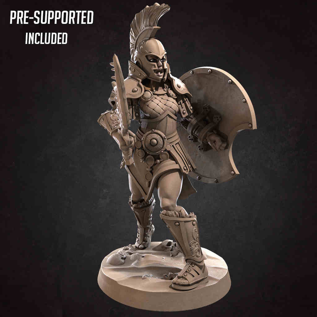 Adara the Female Spartan Warrior DND Role 3D Printing Miniatures Resin Figure Board Game