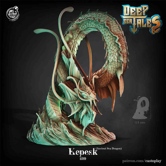 Ancient Sea Dragon Kepesk DND Monster 3D Printing Miniatures Resin Figure Board Game Chess