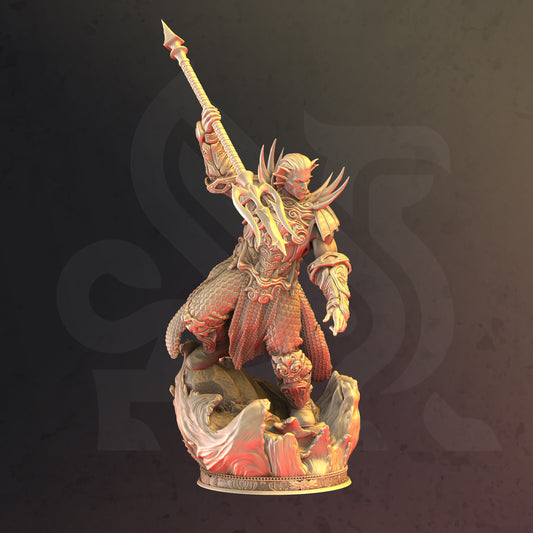 Water Genasi Warrior DND Role 3D Printing Miniatures Resin Figure Board Game