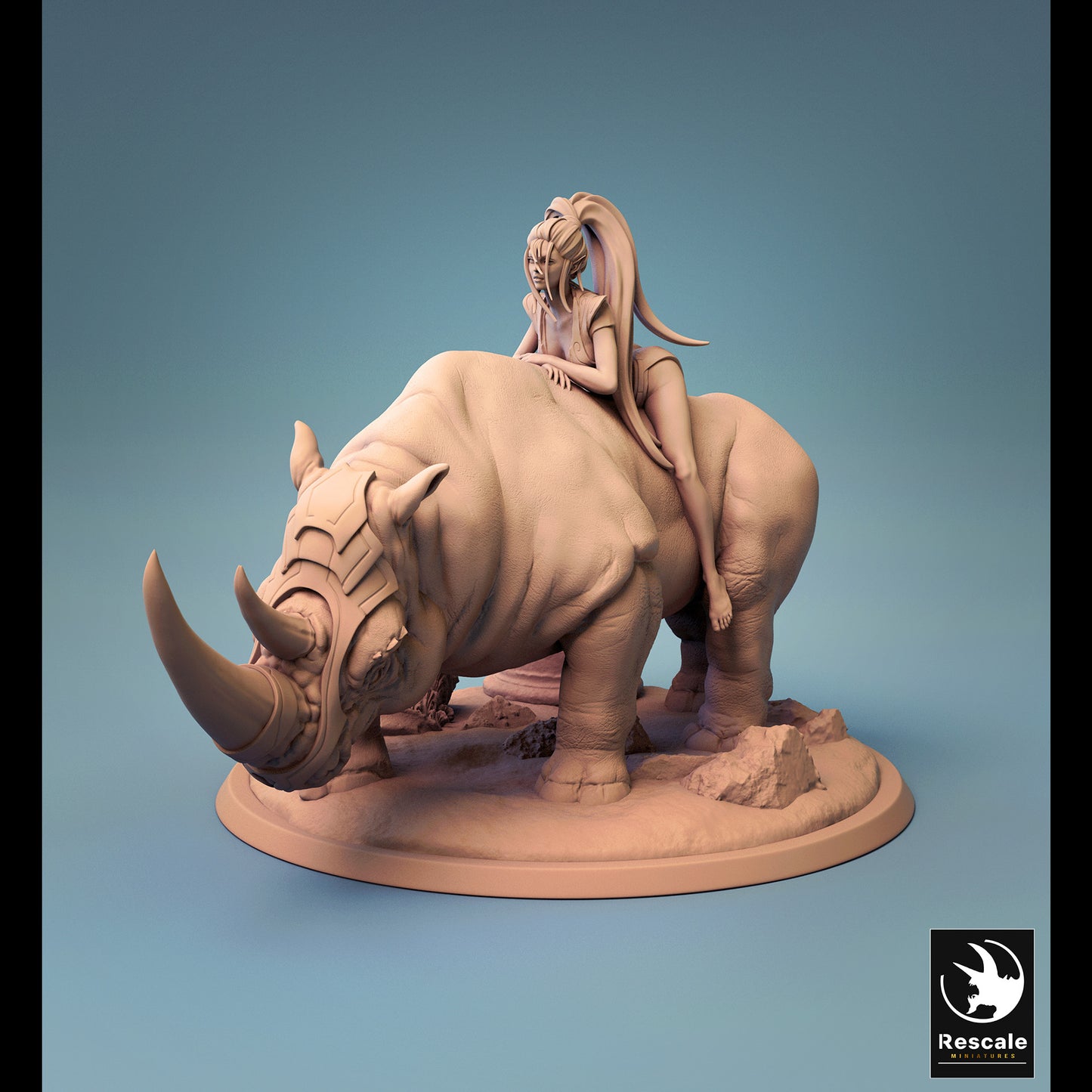 Rhinoceros Mounted | DND Role 3D Printing Miniatures Resin Figure Board Game