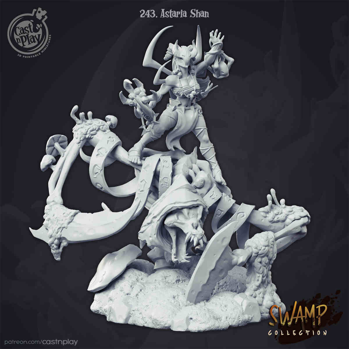 Astaria Shan the Necromancer DND Role 3D Printing Miniatures Resin Figure Board Game