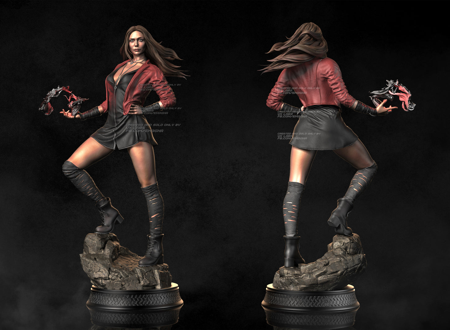 Scarlet Witch Wanda Marvel 3D Printing Scale GK Resin Figure