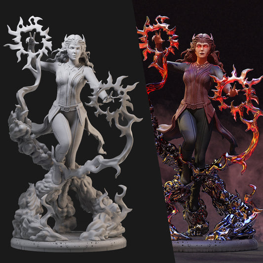 Scarlet Witch Wanda 3D Printing Scale GK Resin Figure