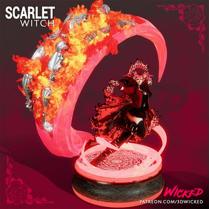 Scarlet Witch on Fire 3D Printing Scale GK Resin Figure