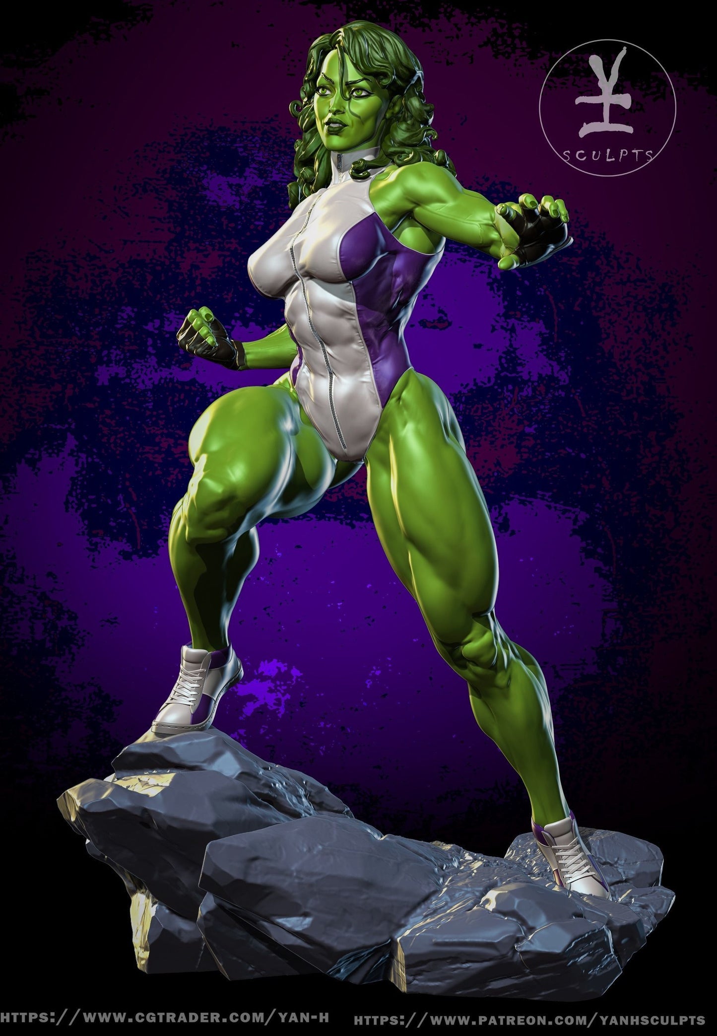 She-Hulk Marvel Super Heroes 3D Printing Scale GK Resin Figure