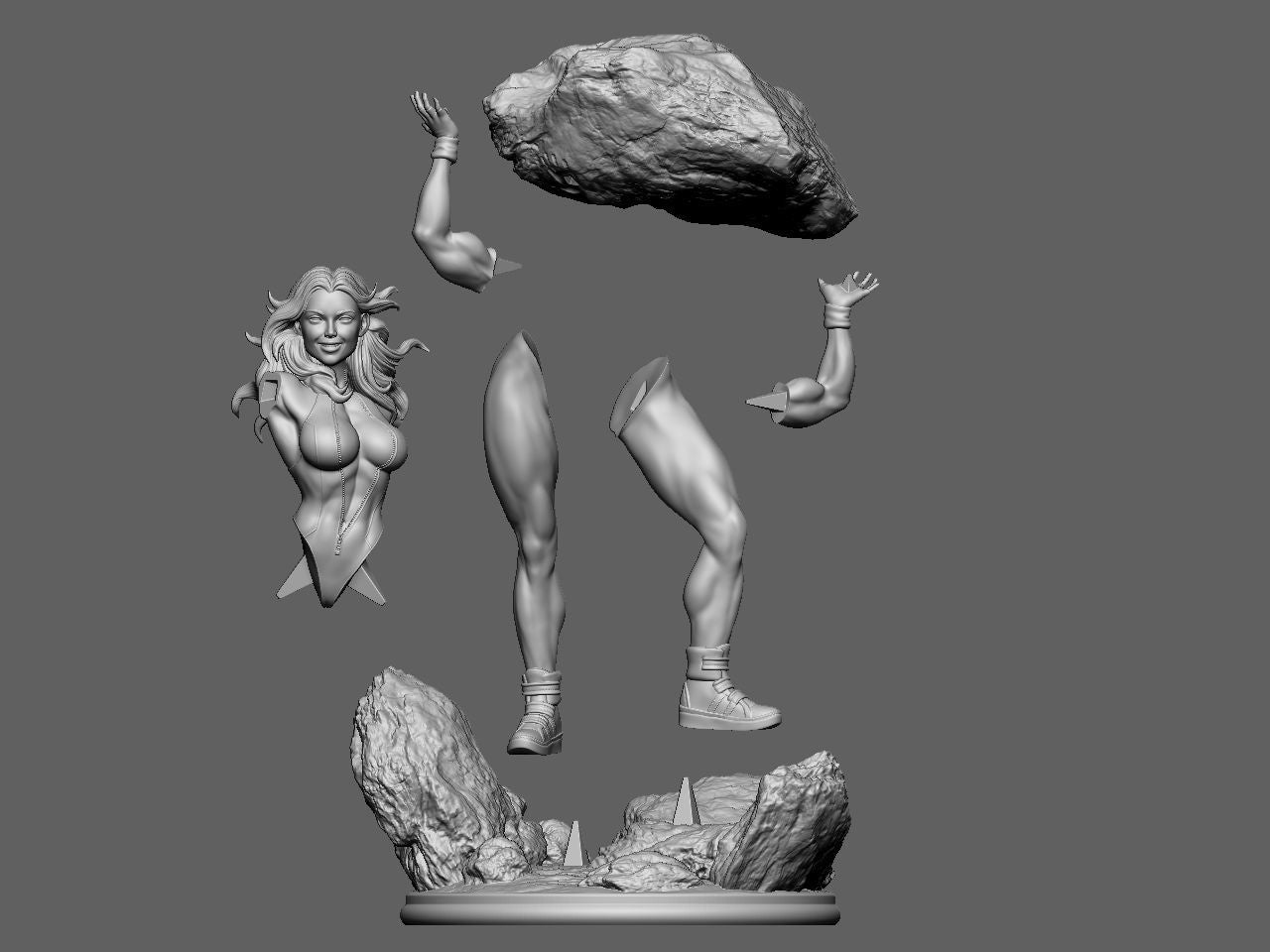 She-Hulk Lifts the Stone 3D Printing Scale GK Resin Figure