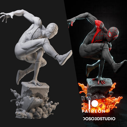 Spider-Man Miles 3D Printing Scale GK Resin Figure