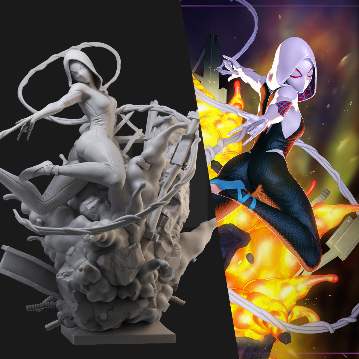 Spider-Woman Gwen Stacy 3D Printing Scale GK Resin Figure