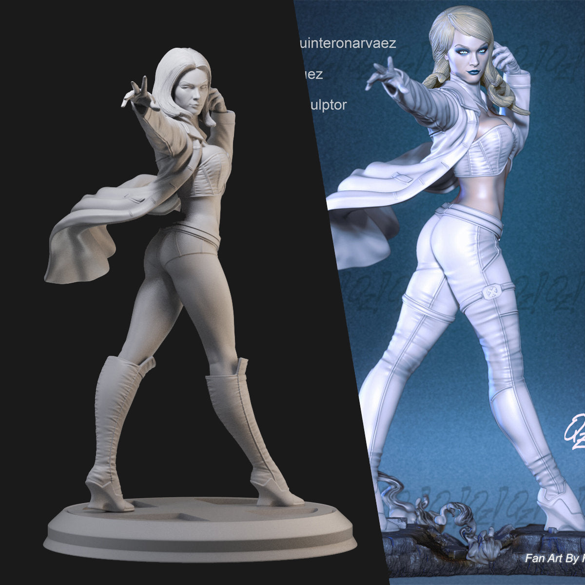 Emma Frost The White Queen 3D Printing Scale GK Resin Figure