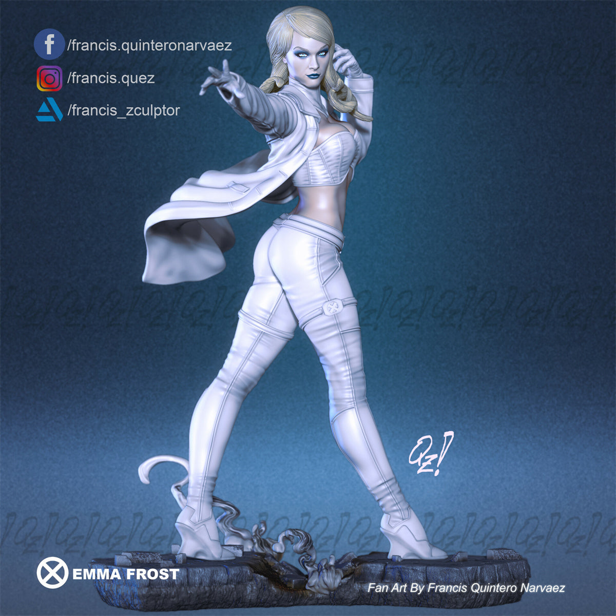 Emma Frost The White Queen 3D Printing Scale GK Resin Figure