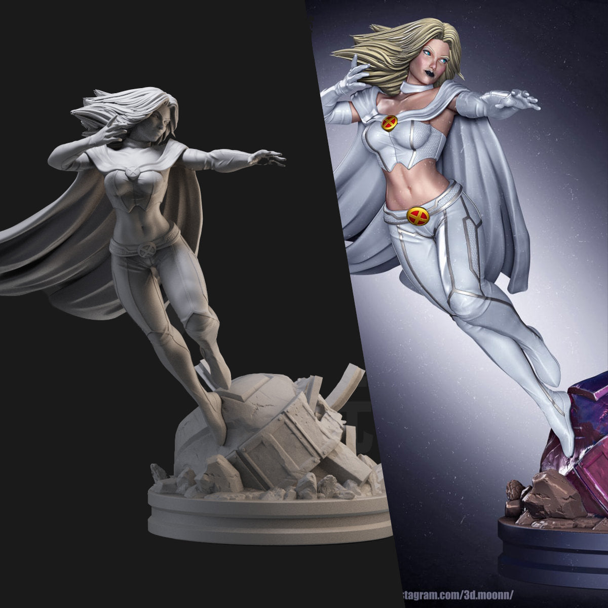 The White Queen Emma Frost 3D Printing Scale GK Resin Figure